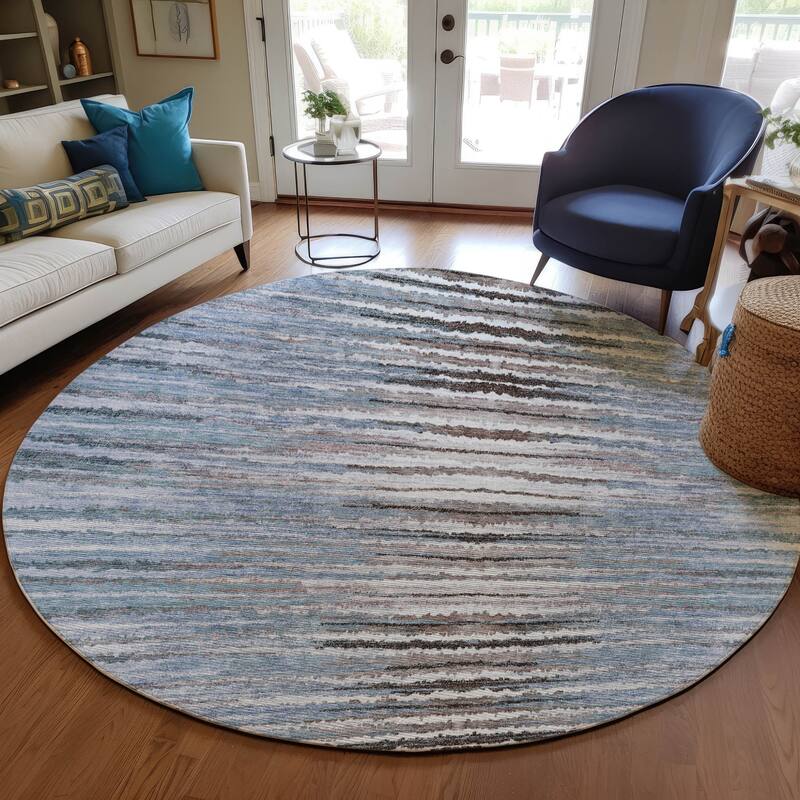 Altor Stripe Low Maintenance Refined Traditional Outdoor Rug