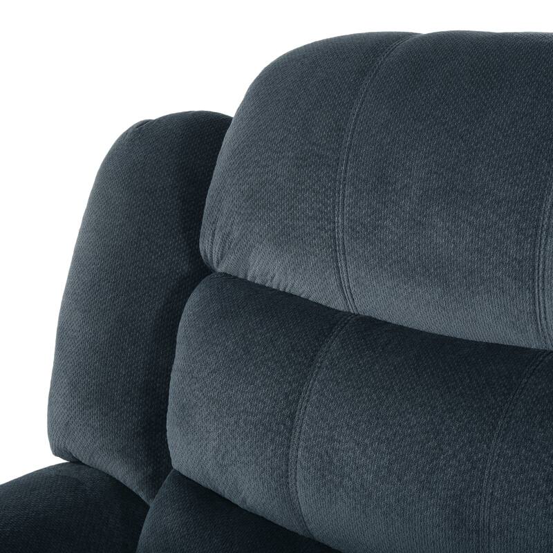 Oversized Brown Plush Fabric Glider Recliner Chair with Spacious Seat and Classic Design