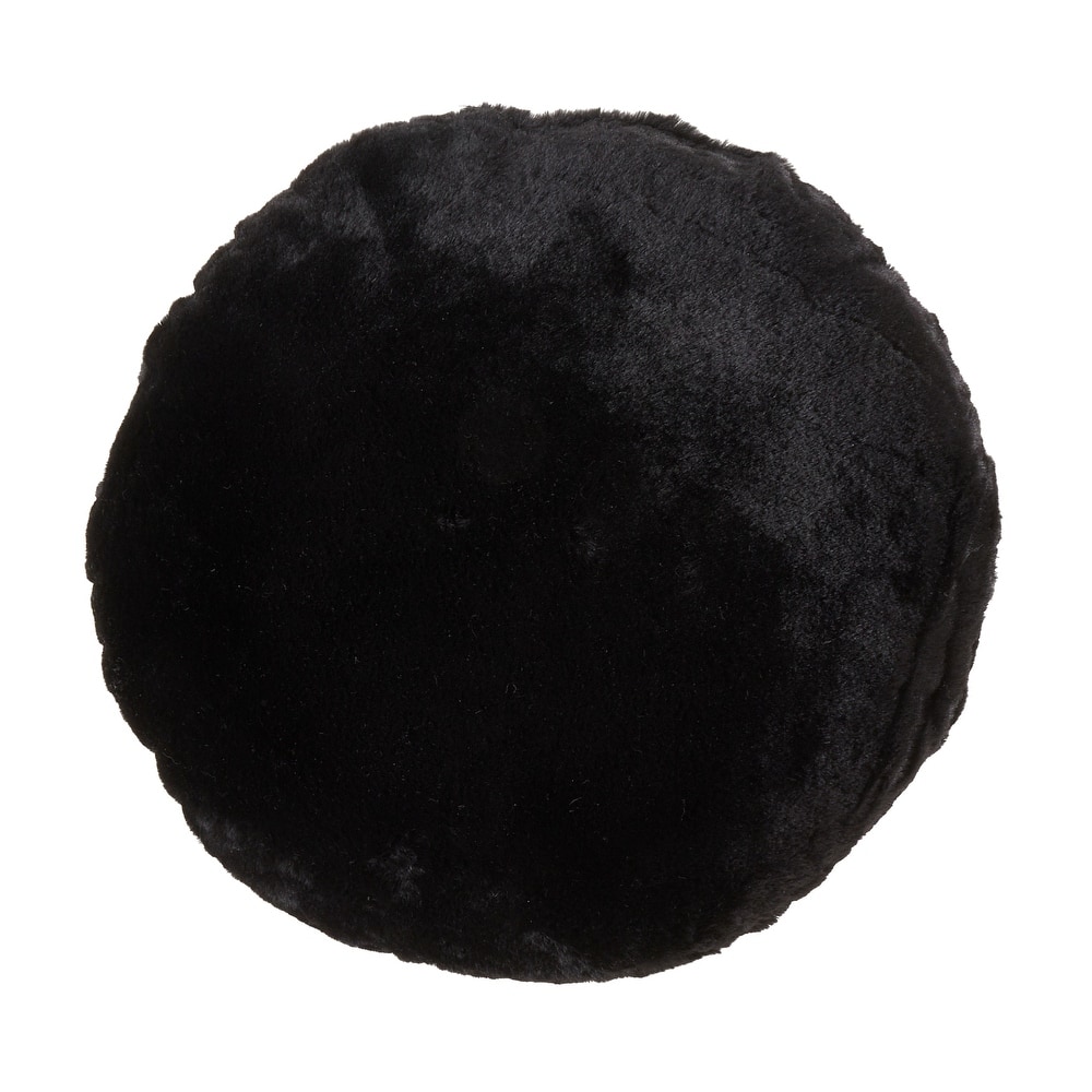 Throw Pillow With Faux Rabbit Fur Design