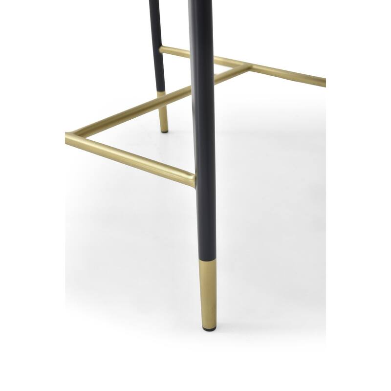 Modrest Calderon Modern Blue & Beige Vegan Leather Counter Chair