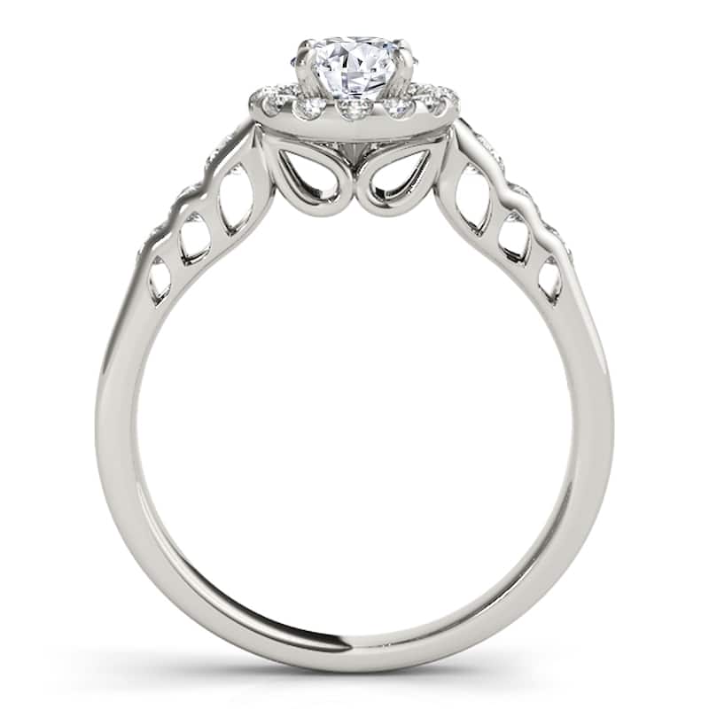 Auriya 14k White Gold Lab Grown Round Diamond Halo Engagement Ring 0.50 to 5.00 ct. tw. (F-G VS)