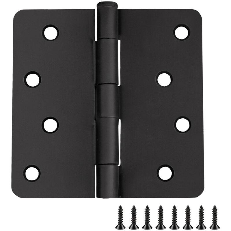 Design House 188953 4" x 4" Butt 1/4" Radius Corner Surface Mount Door - Matte Black