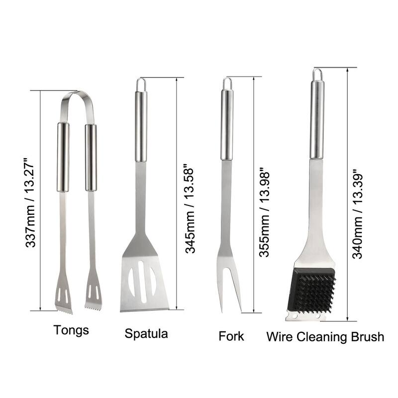 BBQ Grill Tool Set - Stainless Steel Barbecue Grilling Accessories
