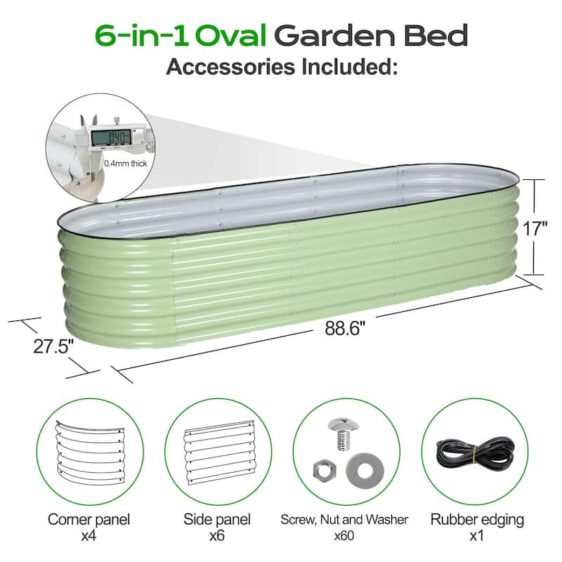 Aoodor 6-in-1 Modular Aluzinc Metal Raised Garden Bed Kit