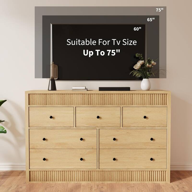 7 Drawer Dresser Storage Organizer for Living Room, Bedroom, Hallway