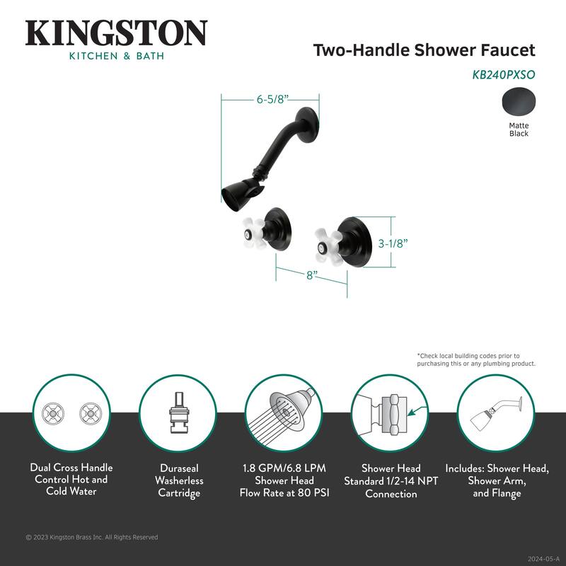 Kingston Brass Victorian Double-Handle Shower Faucet