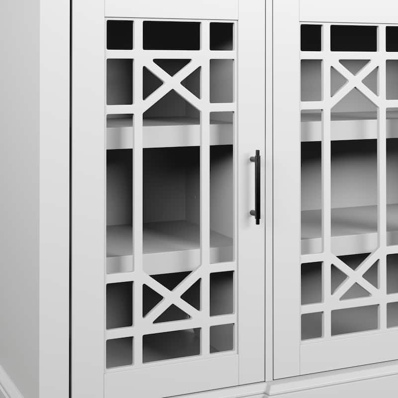 Buffet Sideboard with Decorative Glass Cabinet Doors
