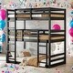 preview thumbnail 2 of 15, American Design Twin over Twin over Twin Triple Rubber Wood Bunk Bed,Kid's Triple Bed