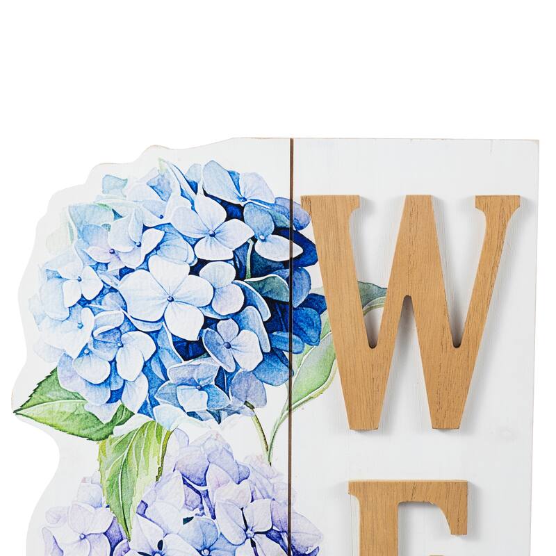 Glitzhome 42"H Solid Wood WELCOME Porch Sign with Bee Outdoor Decor