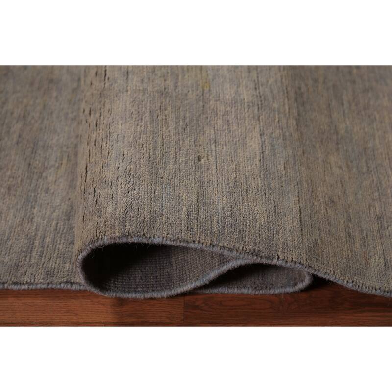 Gray & Beige Modern Gabbeh Oriental Area Rug Hand-Knotted Wool Carpet - 6'7" x 9'3"