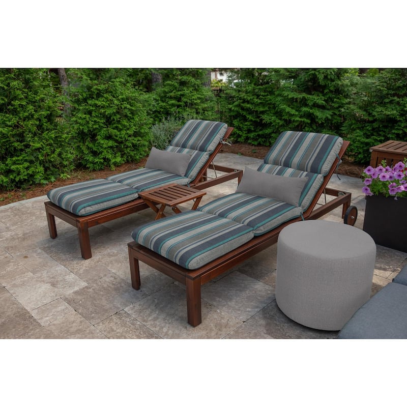 Casual Cushion Sunbrella® Fabric 1-Piece Outdoor Chaise Cushion, 22.5"W x 74"L - 22.5"W x 74"L
