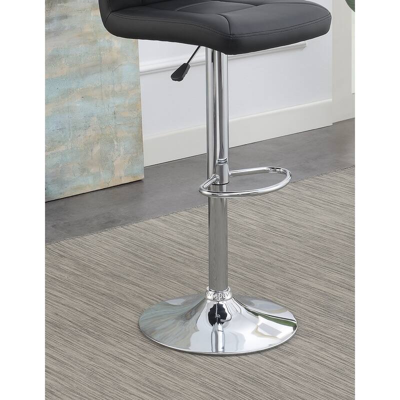 Set of 2 Modern Adjustable Bar Stools Chairs with Chrome Base