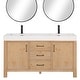 preview thumbnail 98 of 99, Leon 60 in. Double Bathroom Vanity with Composite Stone Top