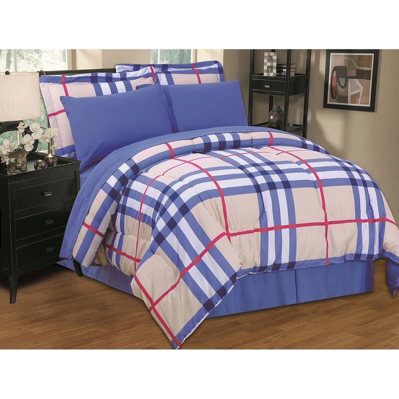 Porch & Den Jenne Reversible Patterned Bed-in-a-Bag 8-PC Comforter Set - Elegant - King