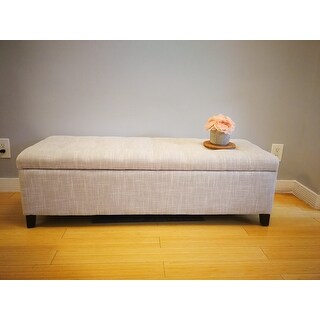 Shop Porch & Den Holmden 51-inch Cream Storage Ottoman ...