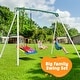 preview thumbnail 6 of 16, 9.5' Heavy Duty Metal Swing set for Backyard with Platform Swing, Belt Swing, and Trapeze Bar