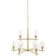 preview thumbnail 4 of 10, Livabliss Yueva Modern Chandelier - 31"L x 31"W x 35"H Brass/Clear