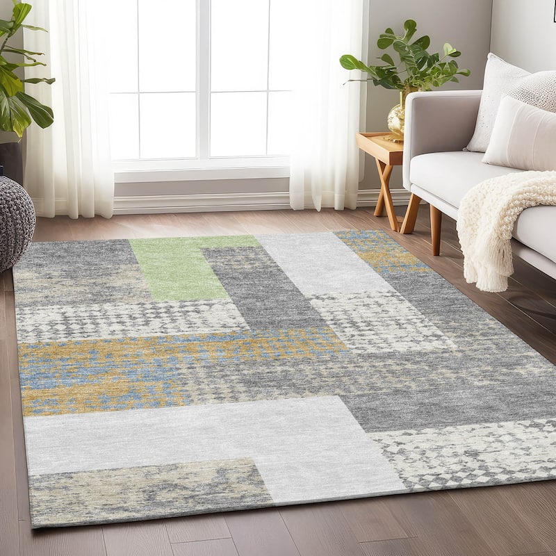 Premium Washable Super Soft Casual Geo Mayfield Rug - Gray - 3' x 5'