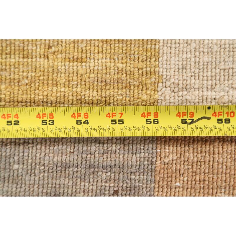 Checkered Gabbeh Kashkoli Oriental Area Rug Hand-knotted Wool Carpet - 3'11" x 5'7"