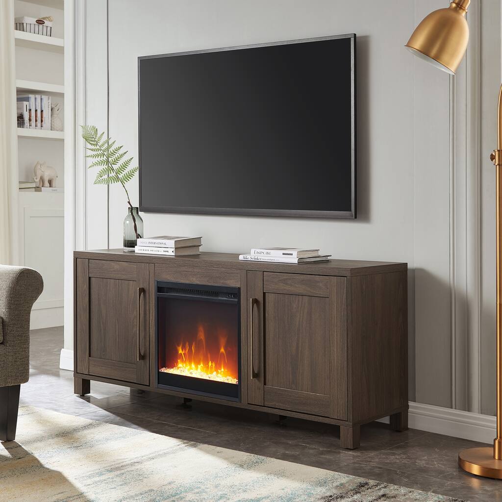 Chabot TV Stand with Crystal Fireplace