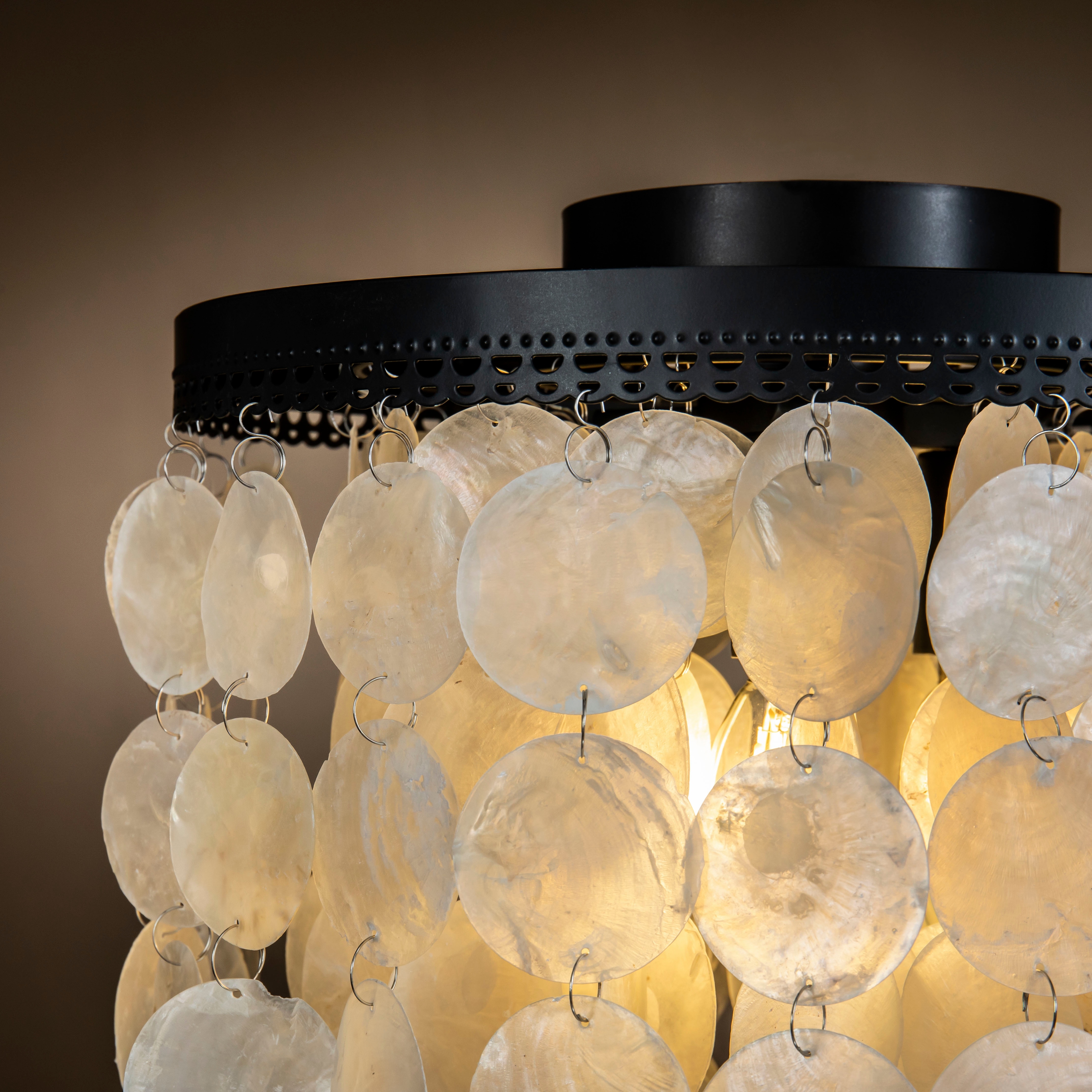 3 Light 13 Indoor Capiz Shell Flush Mount Ceiling Light Coastal Seashell Chandelier On Sale Bed Bath Beyond 33708394