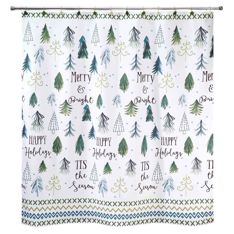 Avanti Linens Christmas Trees Shower Curtain