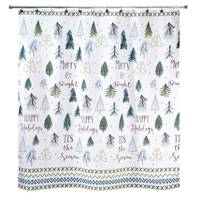 Avanti Linens Christmas Trees Shower Curtain