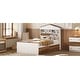 preview thumbnail 13 of 13, Twin Size House-Shaped Wooden Bed with Headboard Shelf & 2-Storage Drawers, Fun Bed Frame for Kids' Bedroom or Playroom, Brown