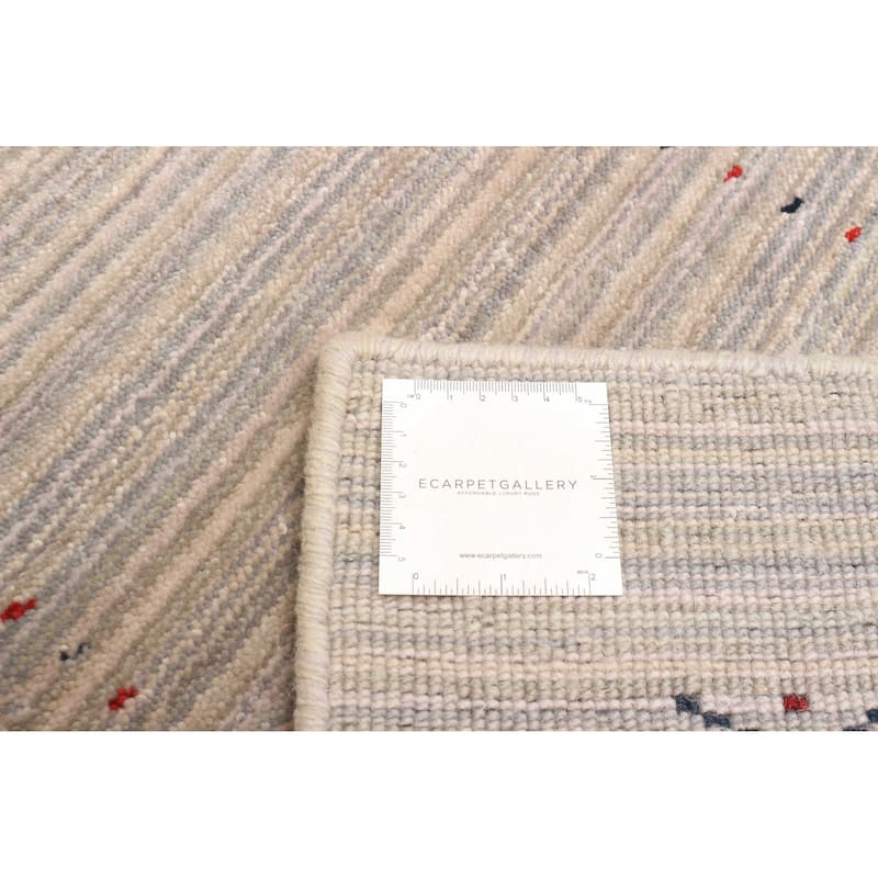 ECARPETGALLERY Hand Loomed Kashkuli Gabbeh Grey Wool Rug - 2'9 x 4'10