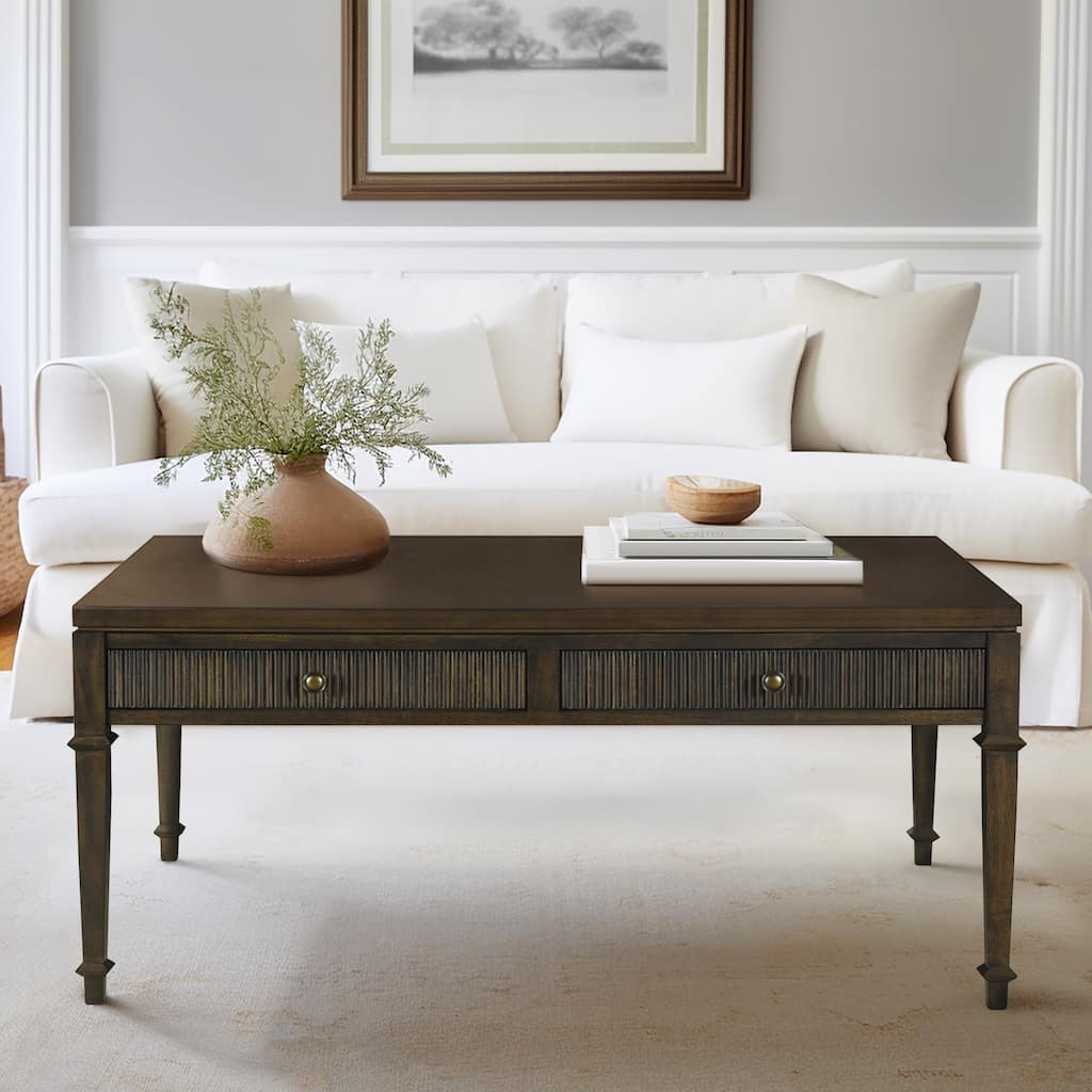 Martha Stewart Lily Pond Kenna Fluted 2-drawer Coffee Table