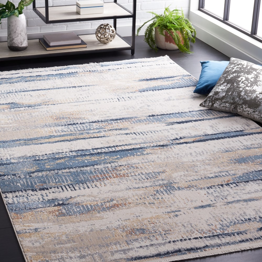 SAFAVIEH Bayside Machine Washable Shahnoza Modern Abstract Rug