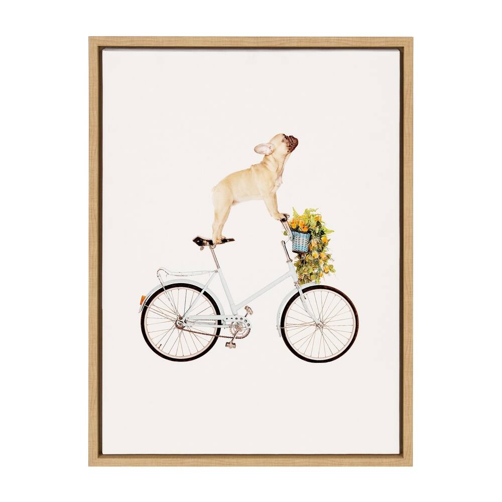 Kate and Laurel Sylvie Frenchie Bulldog Framed Canvas By Amy Peterson