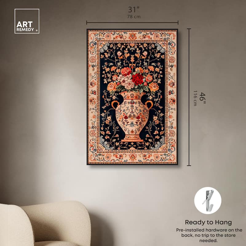 Persian Vase and Flowers Canvas by Art Remedy