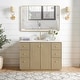 preview thumbnail 30 of 126, Oza Bath Vanity with Quartz Stone Top and Mirror