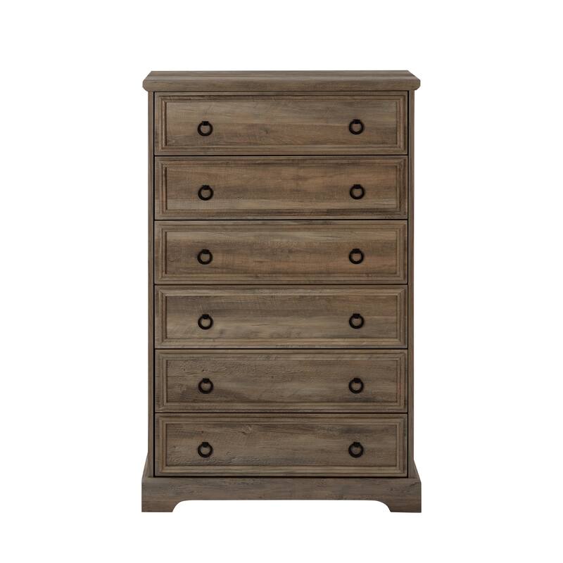 GDFStudio - Wash Modern 6-Drawer Tall Dresser with Textured Borders and Easy-Pull Handles