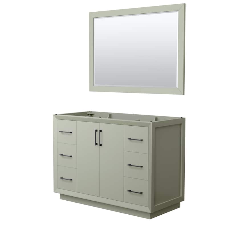 Wyndham Collection WCF414148S-CXSXX-M46 Strada 47" Single Free - Light Green / Matte Black Hardware