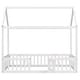 preview thumbnail 1 of 3, Kids House Bed Twin Size Wood Floor Bed With Fence Roof Pine Beige