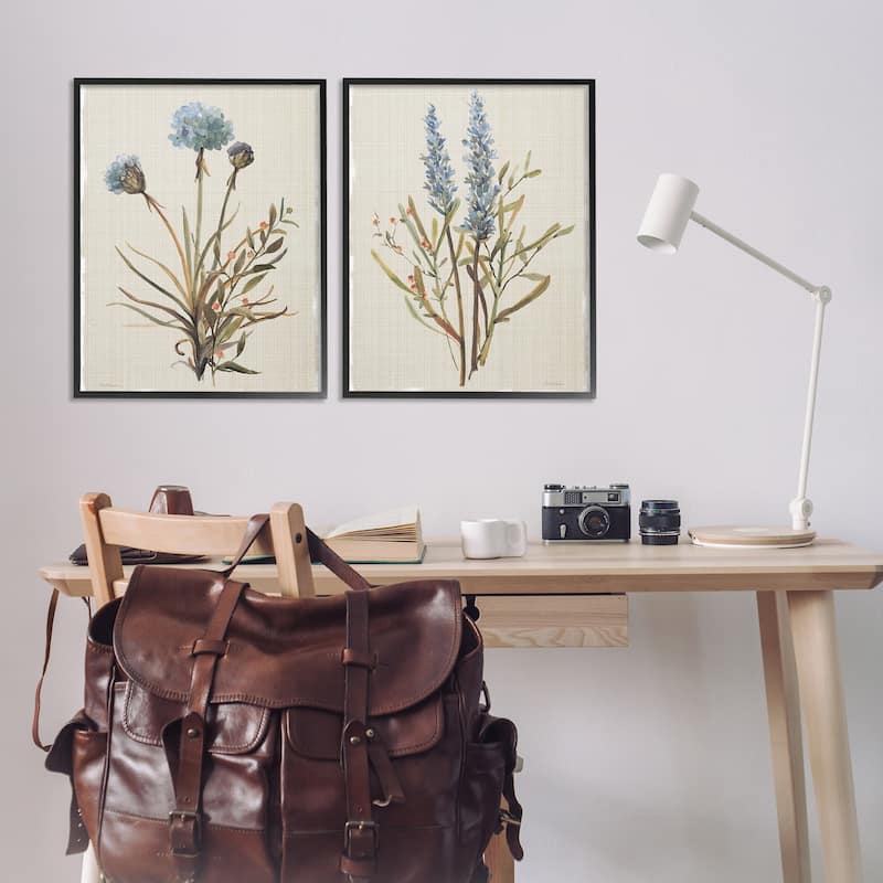 Stupell Natural Budding Blooms Framed Giclee Art Design By Carol Robinson (Set of 2)