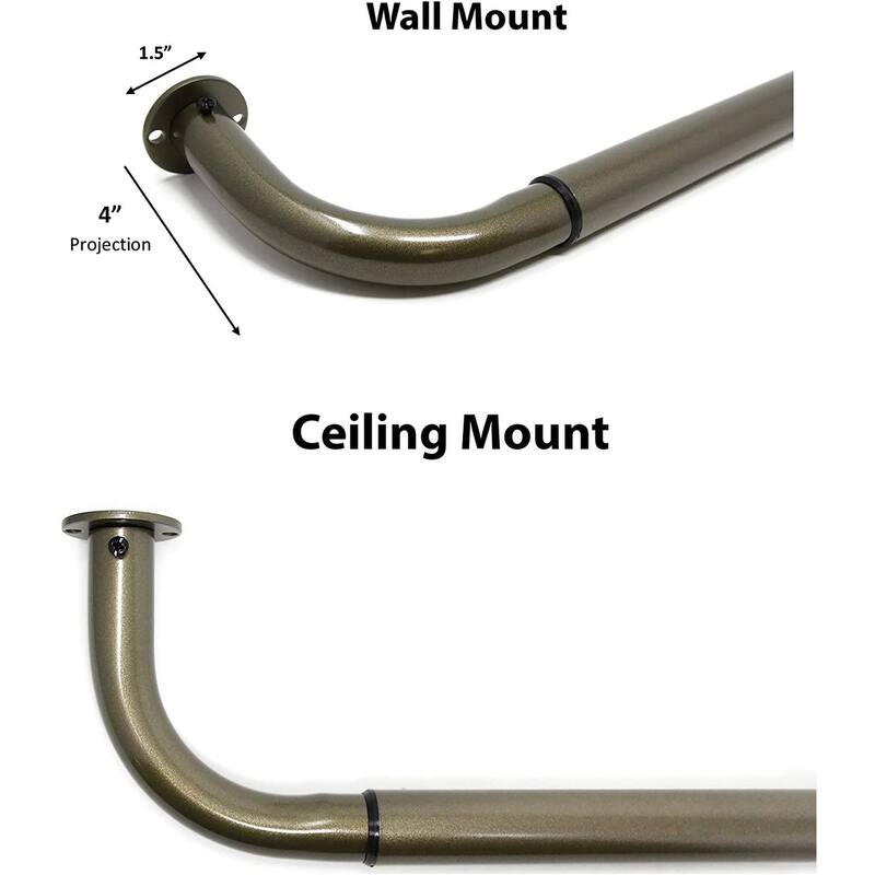 Energy-saving Wraparound Adjustable French Blackout Curtain Rod Set