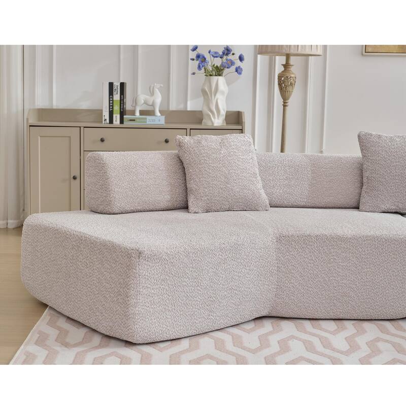 Modern Minimalist 140" L-Shape Couch