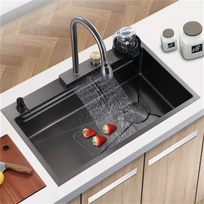 29.5Inch Drop-In Single Sink with Basin and Chopping Board