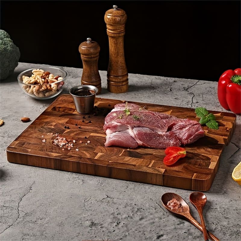 1pc Large Acacia Wood Cutting Board - Brown