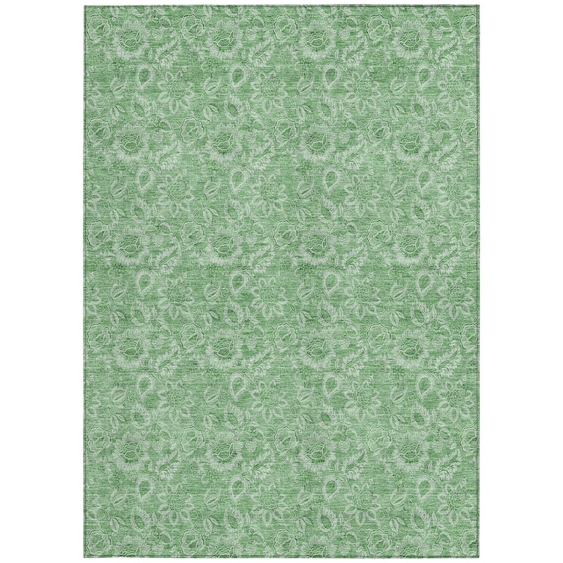 HomeRoots Floral Transitional Rectangle Outdoor Rug