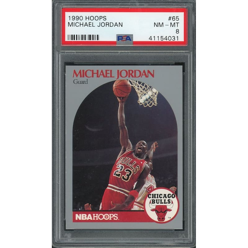 Michael Jordan 1990 Hoops Basketball Card #65 Graded PSA 8 - 8'6" x 11'6"