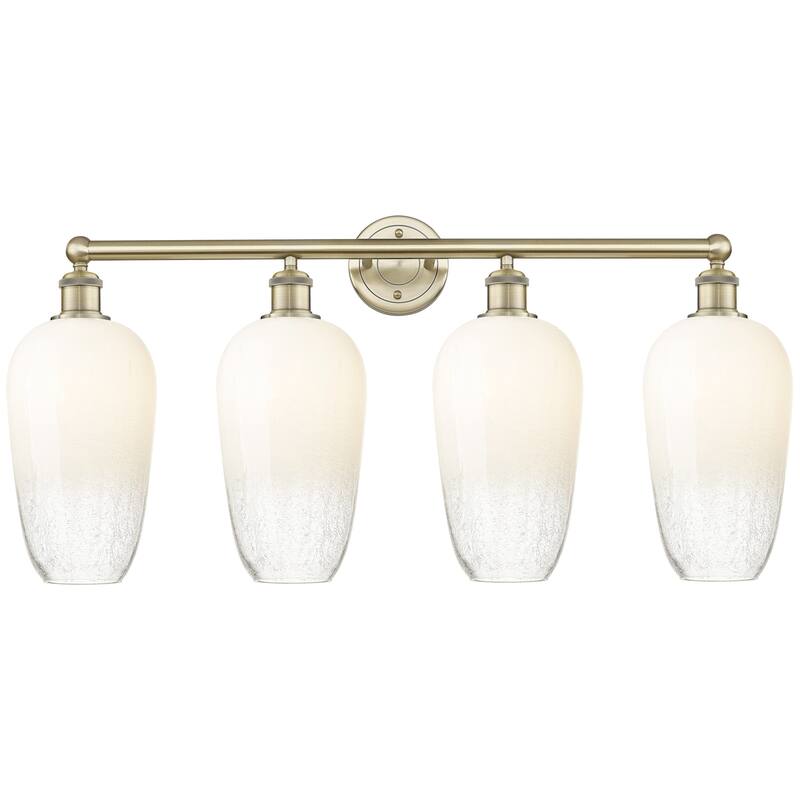 Innovations Lighting 616-4W-18-34 Brookhaven Flute Vanity Brookhaven - Antique Brass / Opal