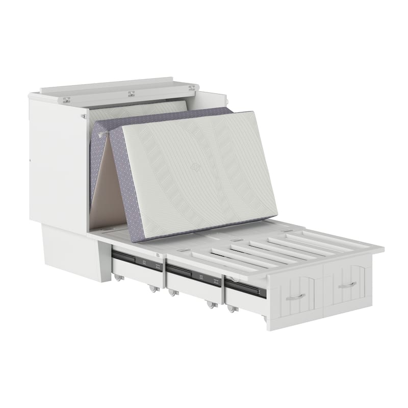 Sydney Twin Murphy Bed Chest with 6 inch Mattress