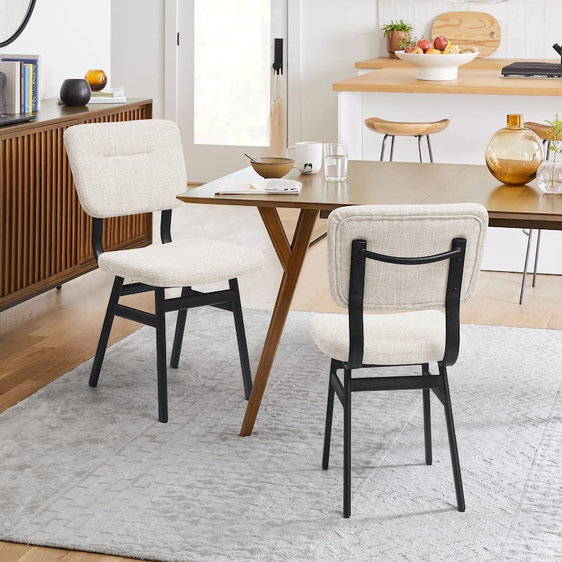 Subrtex(Set of 2) Parsons Upholstered Stainless Steel Frame Dining Chair