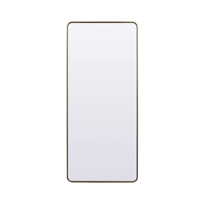 Indigo Home Soft Corner Metal Rectangle Mirror 32x72 Inch - Brass