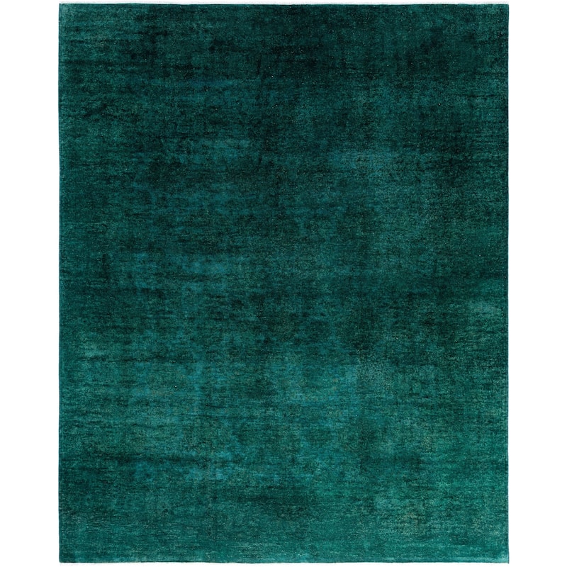Overdyed One-of-a-Kind Hand-Knotted Area Rug - Green - 8' 0" x 9' 9"