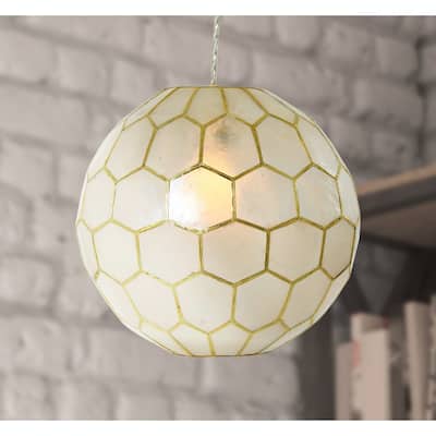 Capiz Honeycomb Globe Pendant Light